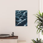 Japandi Wall Art Wabi Sabi Print Mid century Modern Navy Blue Art Minimalist Japanese Art Ocean art  Poster Gallery Image 2