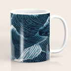 Japandi Wall Art Wabi Sabi Print Mid century Modern Navy Blue Art Minimalist Japanese Art Ocean art  Coffee Mug Gallery Image 1