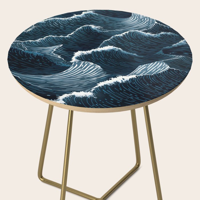 Japandi Wall Art Wabi Sabi Print Mid century Modern Navy Blue Art Minimalist Japanese Art Ocean art  Side Table Gallery Image 2