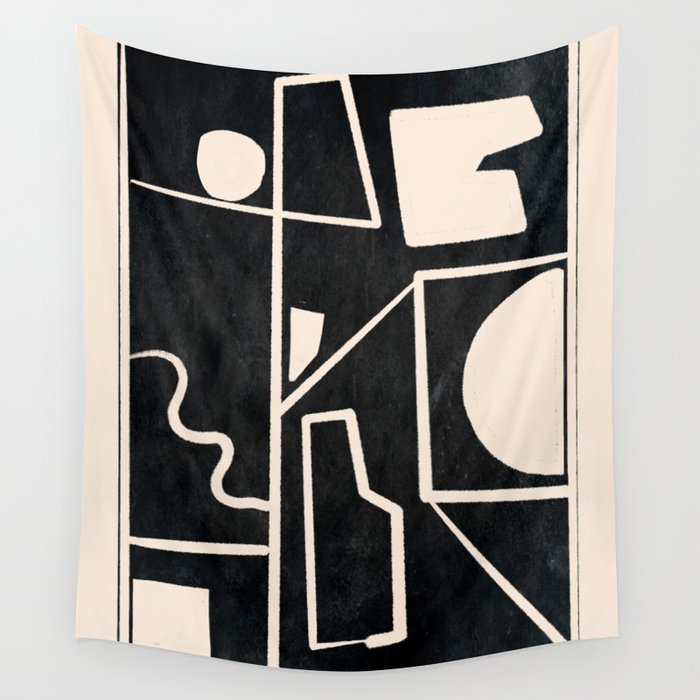 Modern Abstract Minimal Shapes 39 Wall Tapestry Gallery Image 1