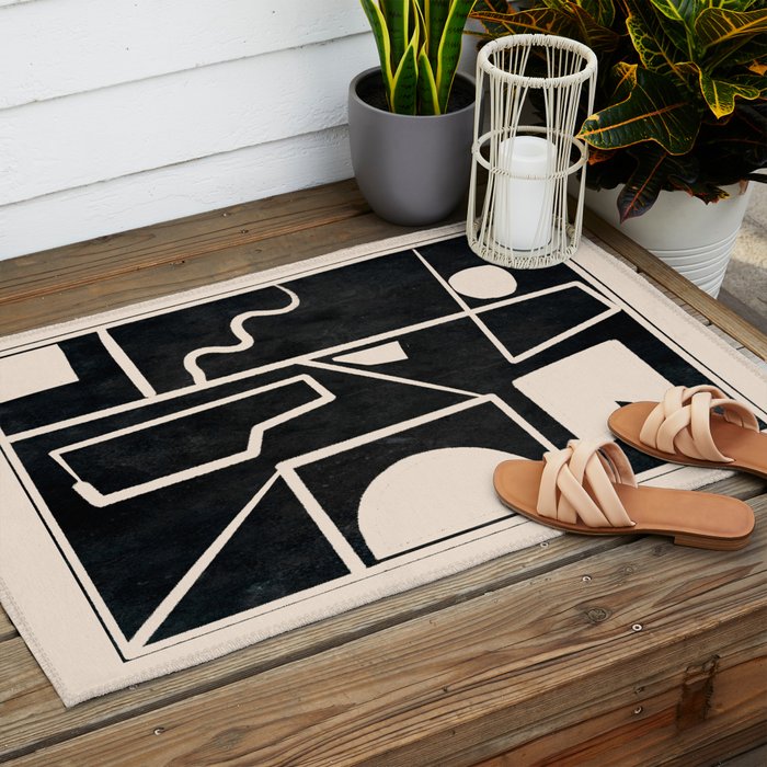 Modern Abstract Minimal Shapes 39 Outdoor Rug Gallery Image 2