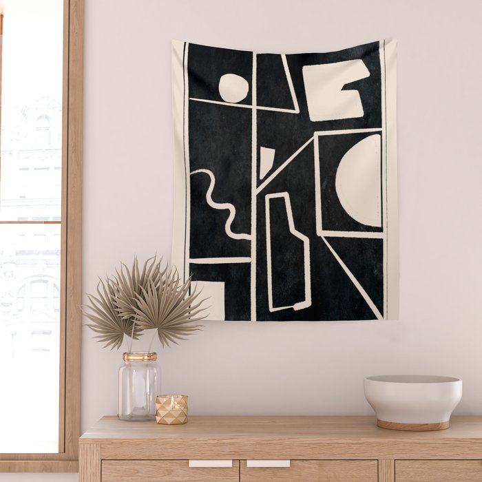 Modern Abstract Minimal Shapes 39 Wall Tapestry Gallery Image 2