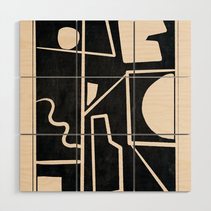 Modern Abstract Minimal Shapes 39 Wood Wall Art Gallery Image 1