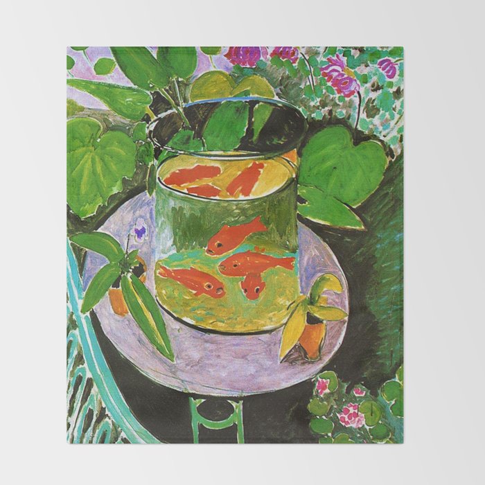 Henri Matisse Goldfish Throw Blanket Gallery Image 2