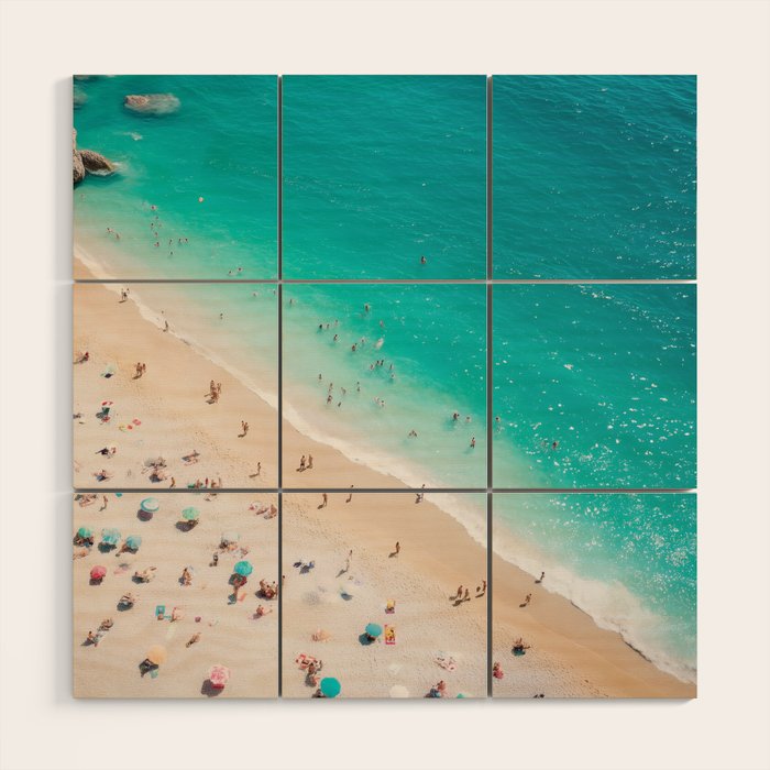 Beach Aesthetic Photography - Aerial View Wood Wall Art Gallery Image 1