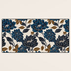 Modern Navy Floral Elegance Desk Mat Gallery Image 3