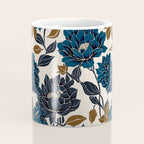 Modern Navy Floral Elegance Coffee Mug Gallery Image 4