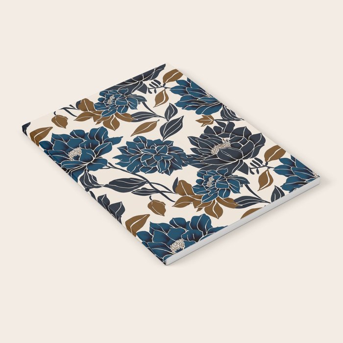 Modern Navy Floral Elegance Notebook Gallery Image 1