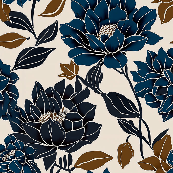 Modern Navy Floral Elegance Coffee Mug Gallery Image 2