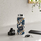 Modern Navy Floral Elegance Water Bottle Gallery Image 4