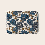 Modern Navy Floral Elegance Bath Mat Gallery Image 1