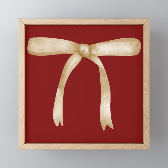 Bows & Ribbons Pattern XI Ruby Red Mini Art Print Gallery Image 1
