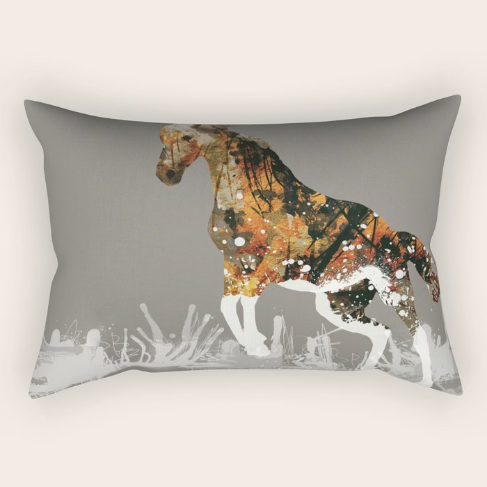 Ice Horse Rectangular Pillow Gallery Image 2