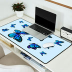 Butterfly Blues | Blue Morpho Butterflies Collage Desk Mat Gallery Image 2