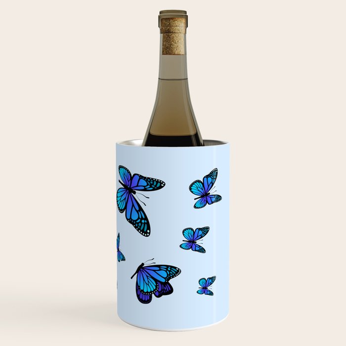 Butterfly Blues | Blue Morpho Butterflies Collage Wine Chiller Gallery Image 3