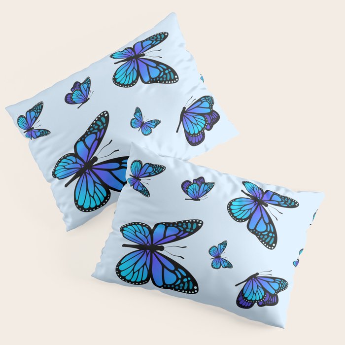 Butterfly Blues | Blue Morpho Butterflies Collage Pillow Sham Gallery Image 1