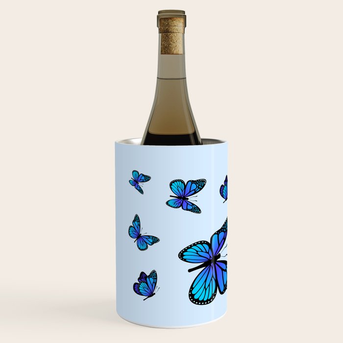 Butterfly Blues | Blue Morpho Butterflies Collage Wine Chiller Gallery Image 2