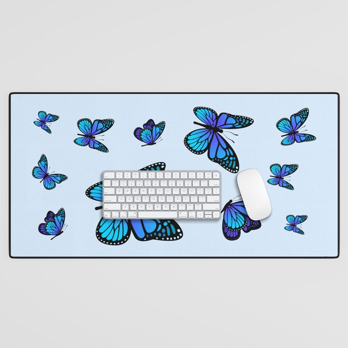 Butterfly Blues | Blue Morpho Butterflies Collage Desk Mat Gallery Image 1