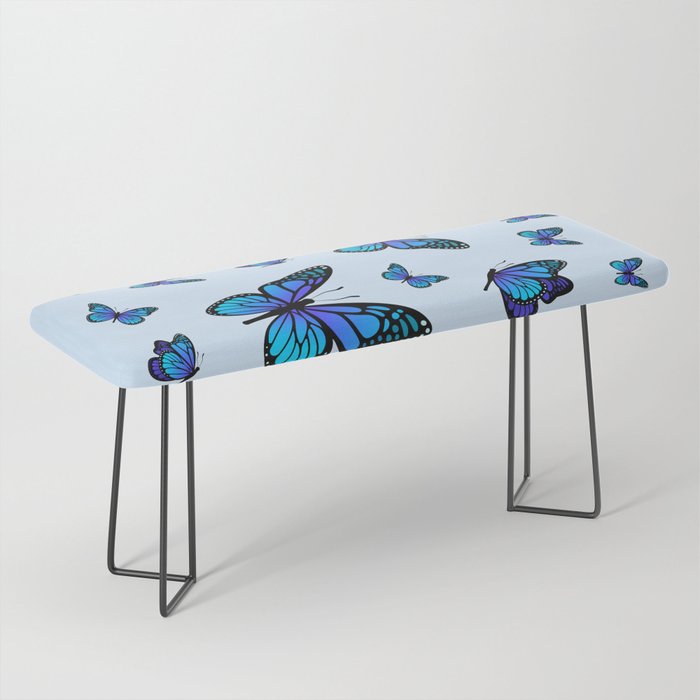 Butterfly Blues | Blue Morpho Butterflies Collage Bench Gallery Image 1