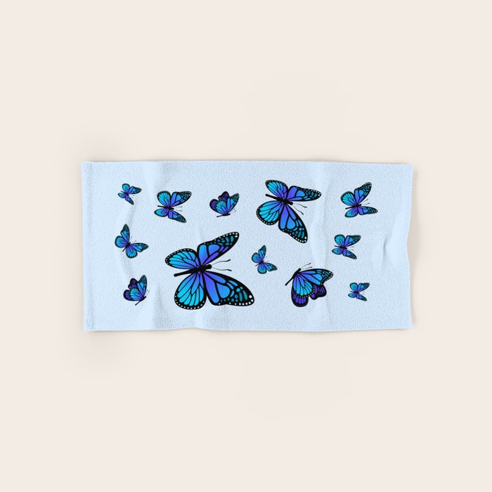 Butterfly Blues | Blue Morpho Butterflies Collage Bath Towel Gallery Image 1