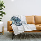 Stromboli Volcano at Midnight - Blue Palette Throw Blanket Gallery Image 1