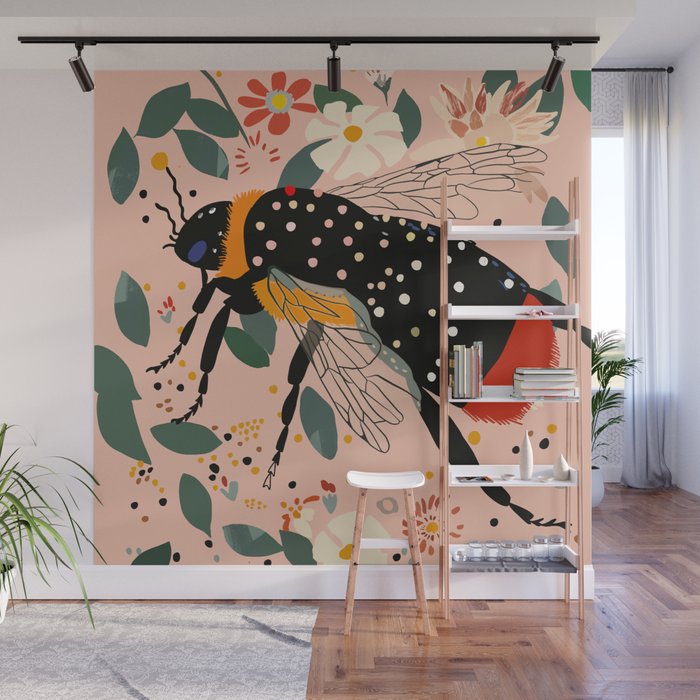 Floral Buzz Wall Mural Gallery Image 1