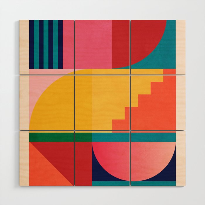 Geometric Shapes 39 Wood Wall Art Gallery Image 1
