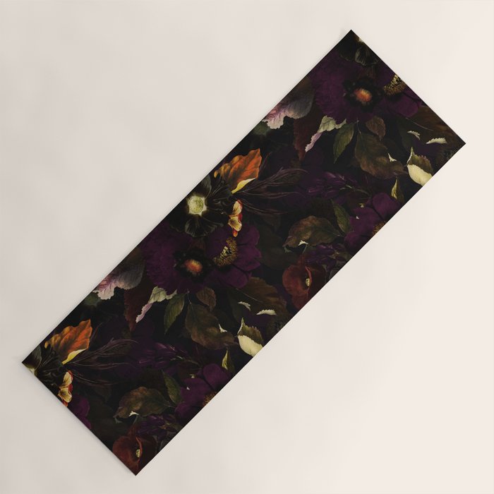 The Darkest Dutch Vintage Flowers Garden  Yoga Mat Gallery Image 1