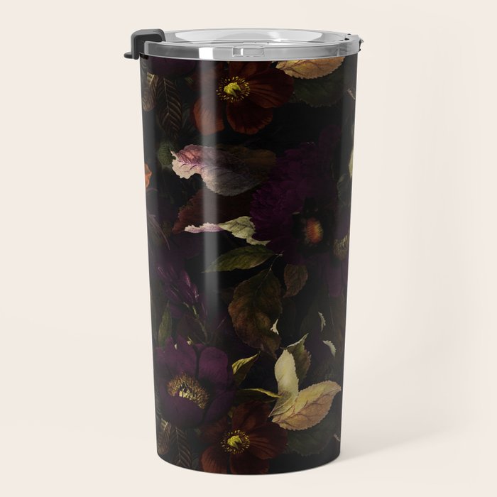 The Darkest Dutch Vintage Flowers Garden  Travel Mug Gallery Image 3