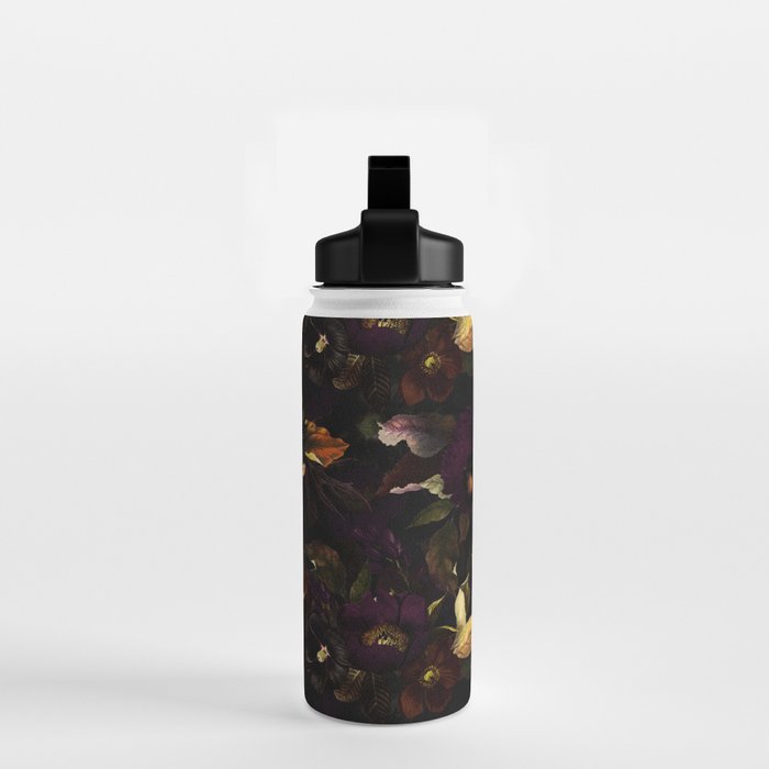 The Darkest Dutch Vintage Flowers Garden  Water Bottle Gallery Image 2