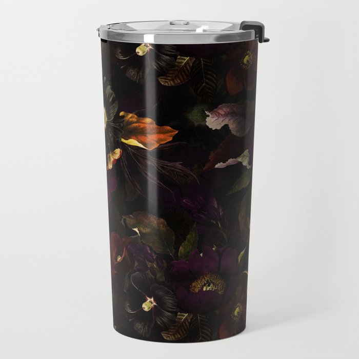 The Darkest Dutch Vintage Flowers Garden  Travel Mug Gallery Image 2