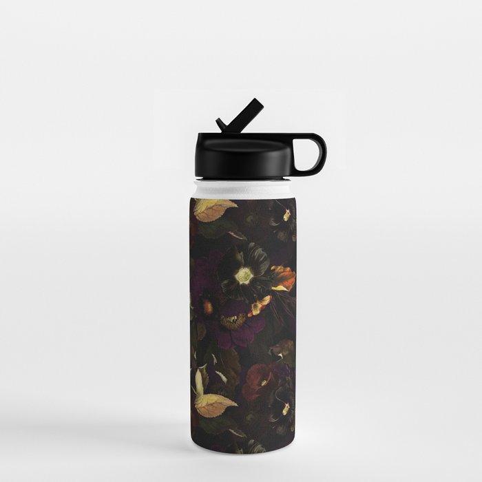 The Darkest Dutch Vintage Flowers Garden  Water Bottle Gallery Image 1