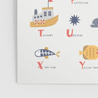 Ocean sealife alphabet in white Poster Gallery Image 3