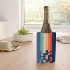 Classic 70s Style Abstract Rainbow Retro Stripes Pixel Drops - Ayako Wine Chiller Gallery Image 4