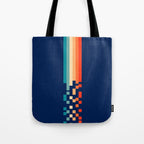 Classic 70s Style Abstract Rainbow Retro Stripes Pixel Drops - Ayako Tote Bag Gallery Image 1