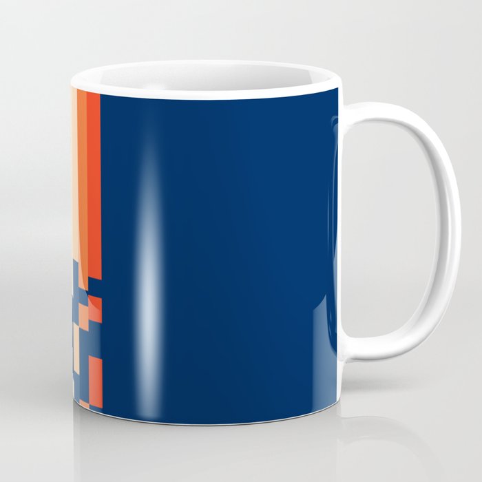 Classic 70s Style Abstract Rainbow Retro Stripes Pixel Drops - Ayako Coffee Mug Gallery Image 1