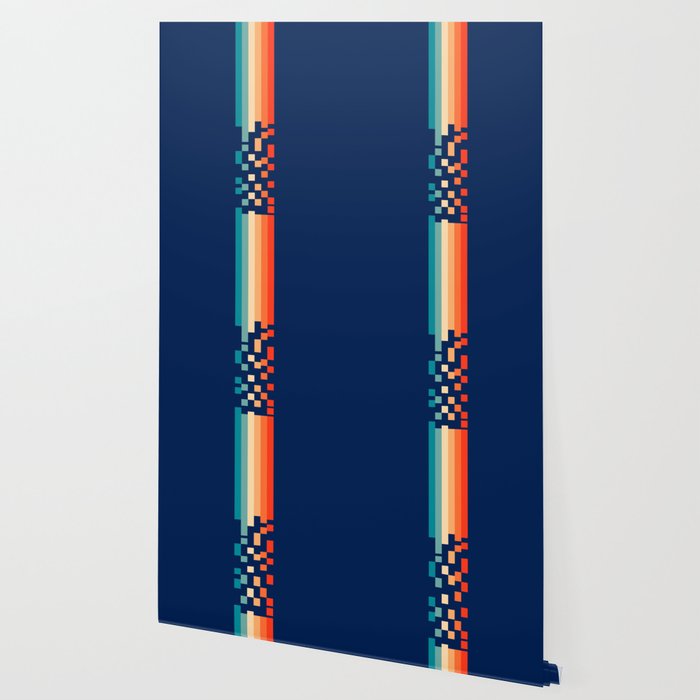 Classic 70s Style Abstract Rainbow Retro Stripes Pixel Drops - Ayako Wallpaper Gallery Image 2