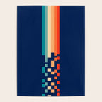 Classic 70s Style Abstract Rainbow Retro Stripes Pixel Drops - Ayako Poster Gallery Image 4