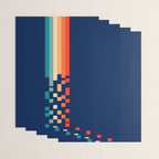 Classic 70s Style Abstract Rainbow Retro Stripes Pixel Drops - Ayako Wrapping Paper Gallery Image 3