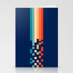 Classic 70s Style Abstract Rainbow Retro Stripes Pixel Drops - Ayako Stationery Card Gallery Image 2