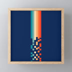 Classic 70s Style Abstract Rainbow Retro Stripes Pixel Drops - Ayako Mini Art Print Gallery Image 1