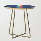 Classic 70s Style Abstract Rainbow Retro Stripes Pixel Drops - Ayako Side Table Gallery Image 1