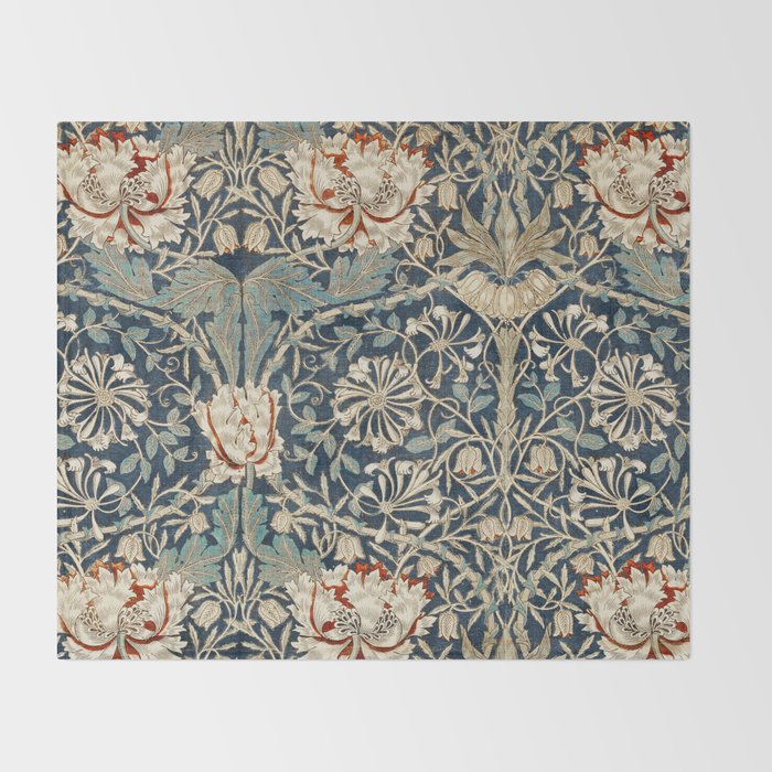 William Morris Honeysuckle  1876 Throw Blanket Gallery Image 2