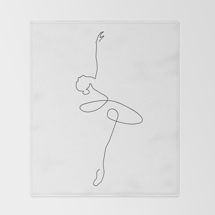 Abstract Ballerina Throw Blanket Gallery Image 2