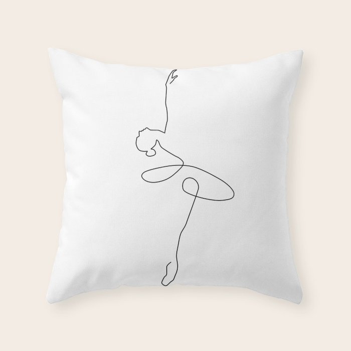 Abstract Ballerina Throw Pillow Gallery Image 1