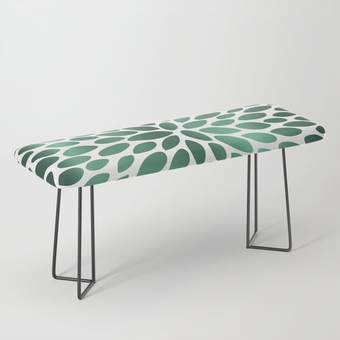 Floral Bloom Green and White Bench Gallery Image 1