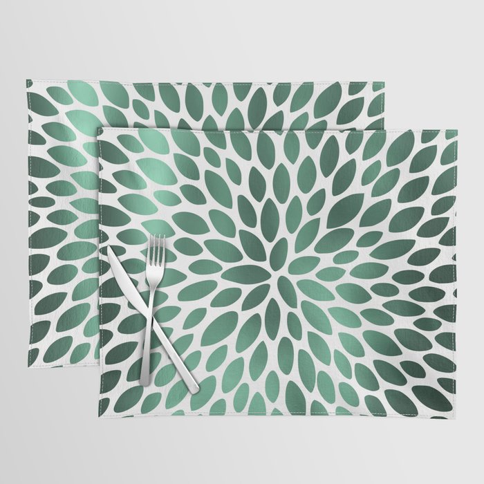 Floral Bloom Green and White Placemat Gallery Image 1
