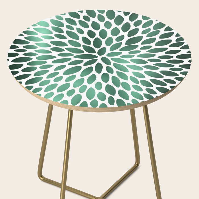 Floral Bloom Green and White Side Table Gallery Image 2