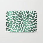 Floral Bloom Green and White Bath Mat Gallery Image 1