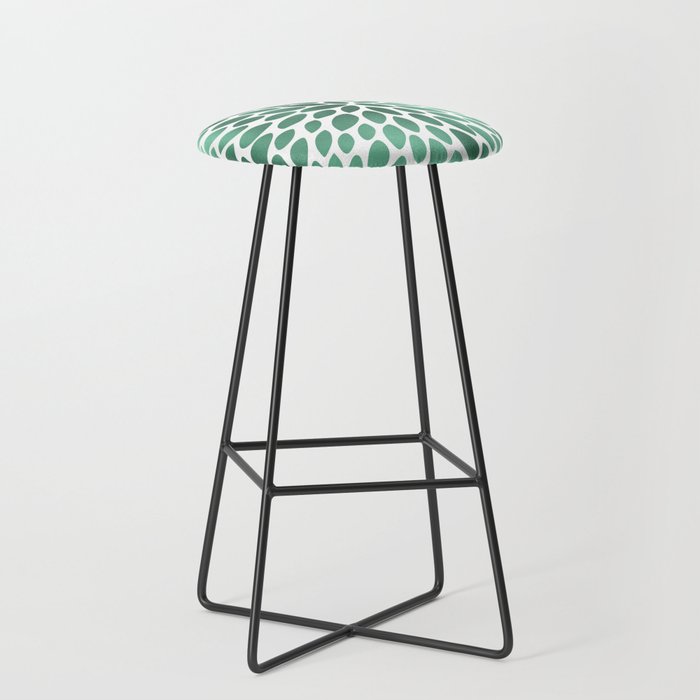 Floral Bloom Green and White Stool Gallery Image 1